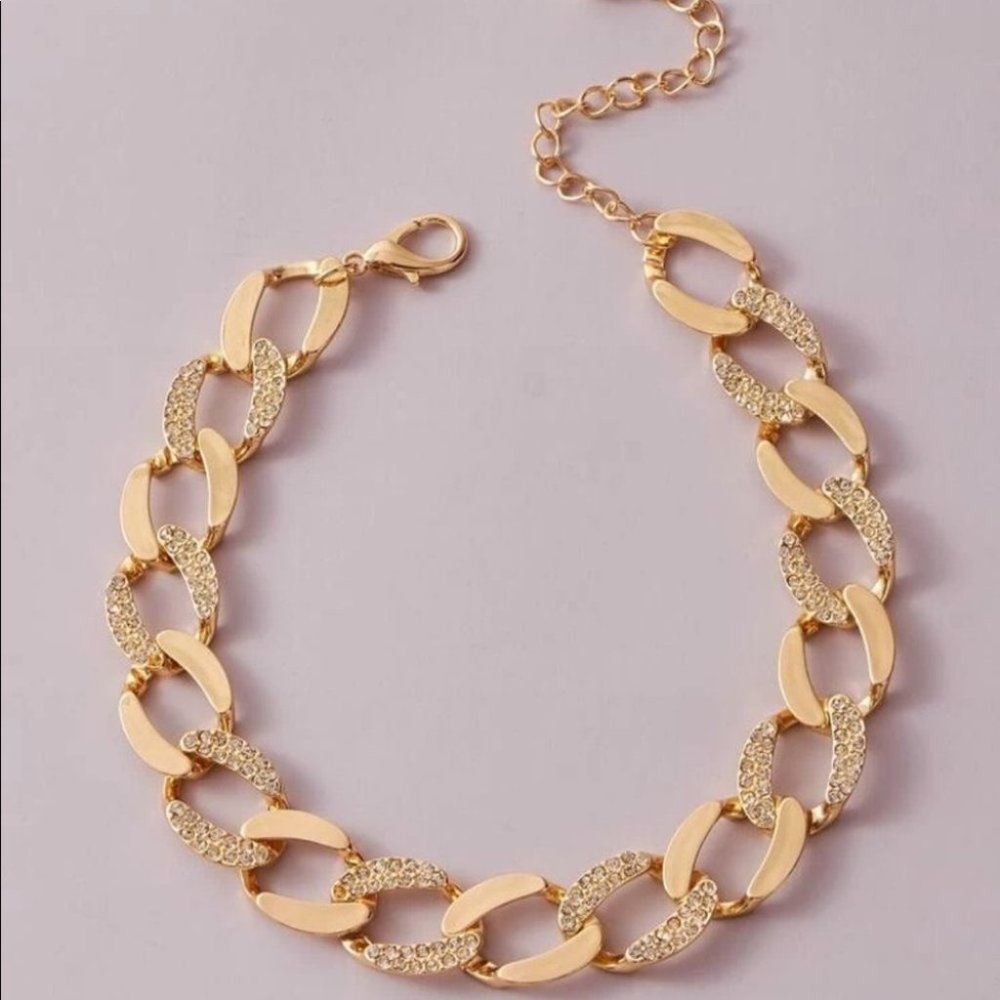 ¥18k Cuban Gold Diamond Neckalce